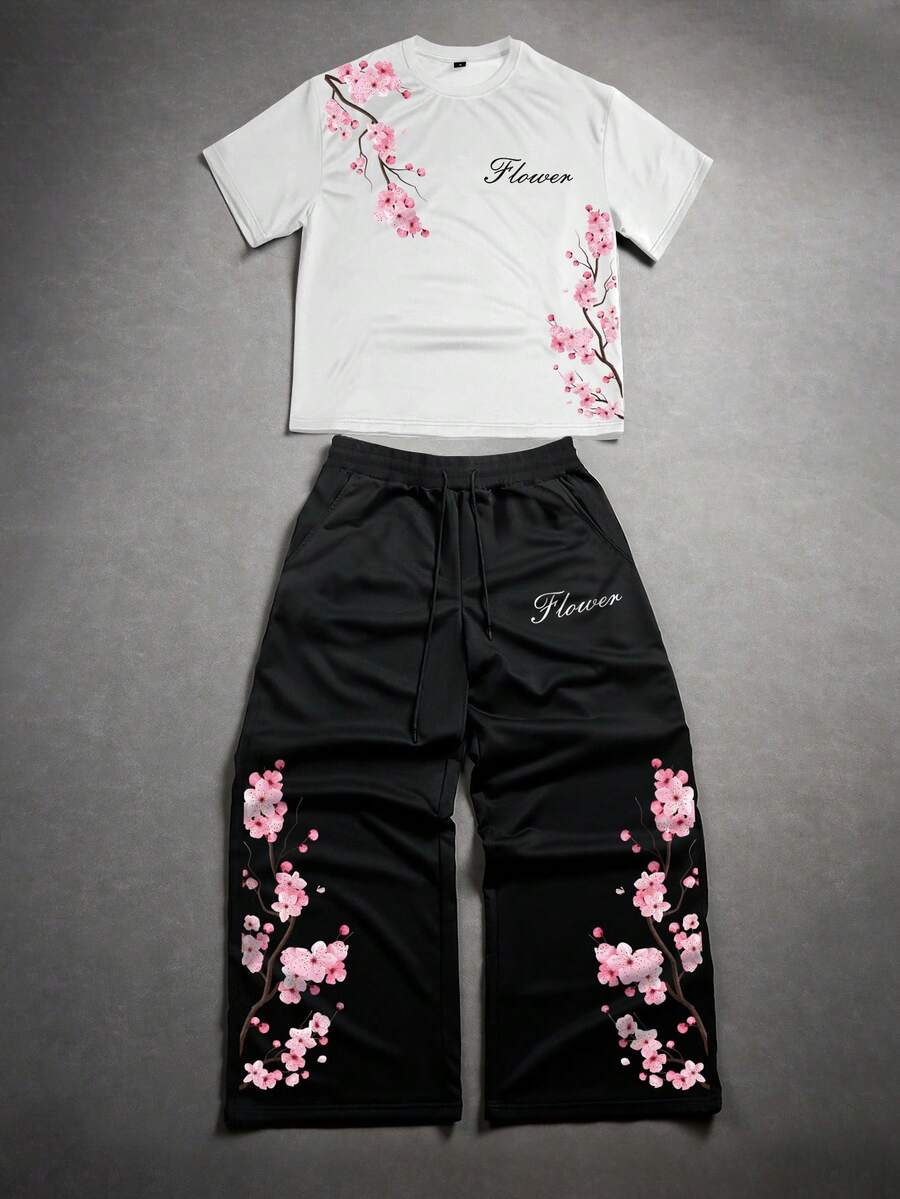Printed Floral Shirt - Manfinity EMRG Erkek Çiçek Desenli Yuvarlak