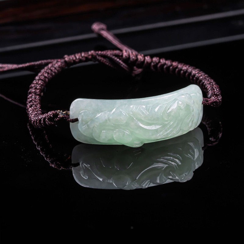 Vintage Fashion Jewelry - Birmanya Jadeit Pixiu Bilezik Oyma El