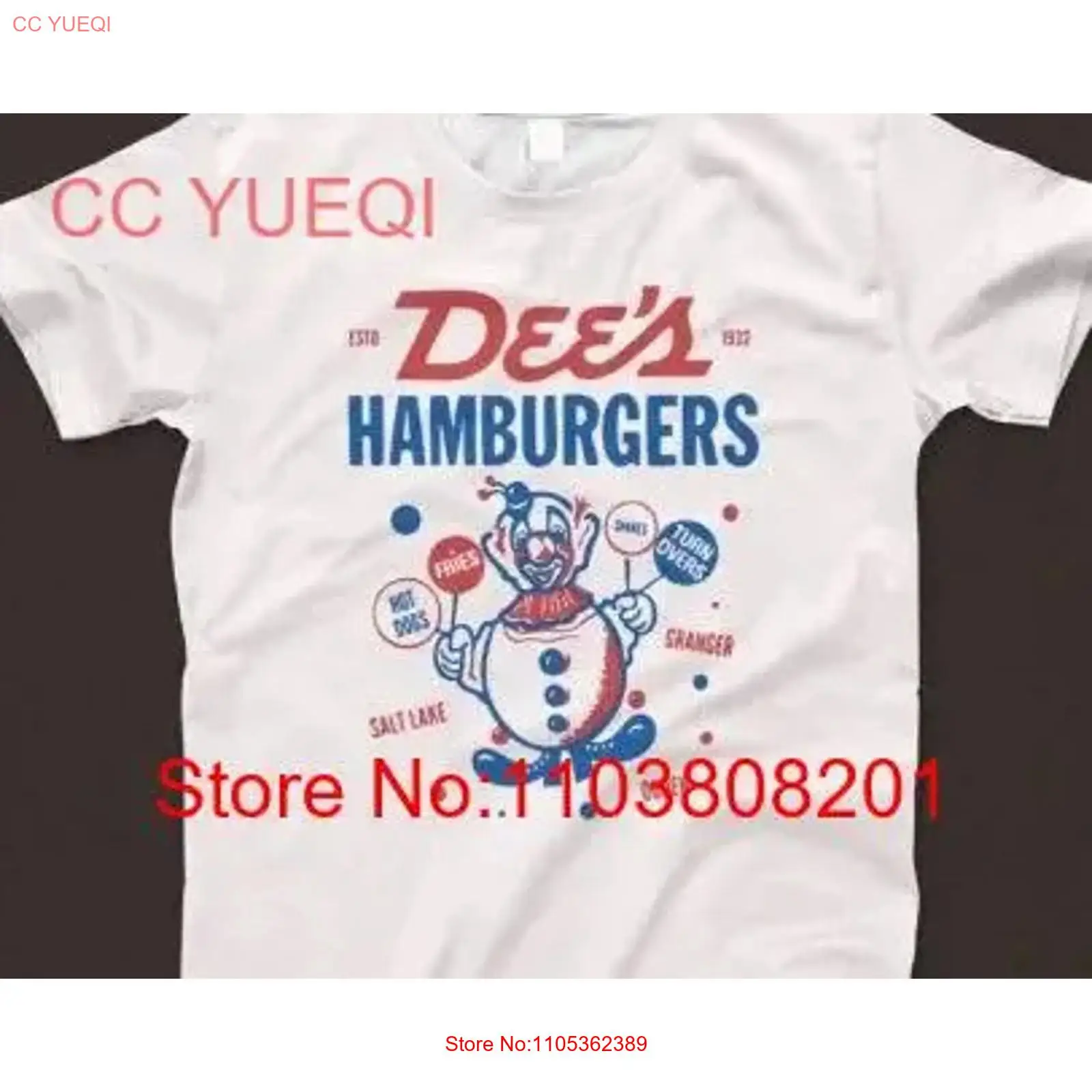 Vintage Fashion Hamburg - Dee's Hamburgers Tişört 1026 Retro Beyaz