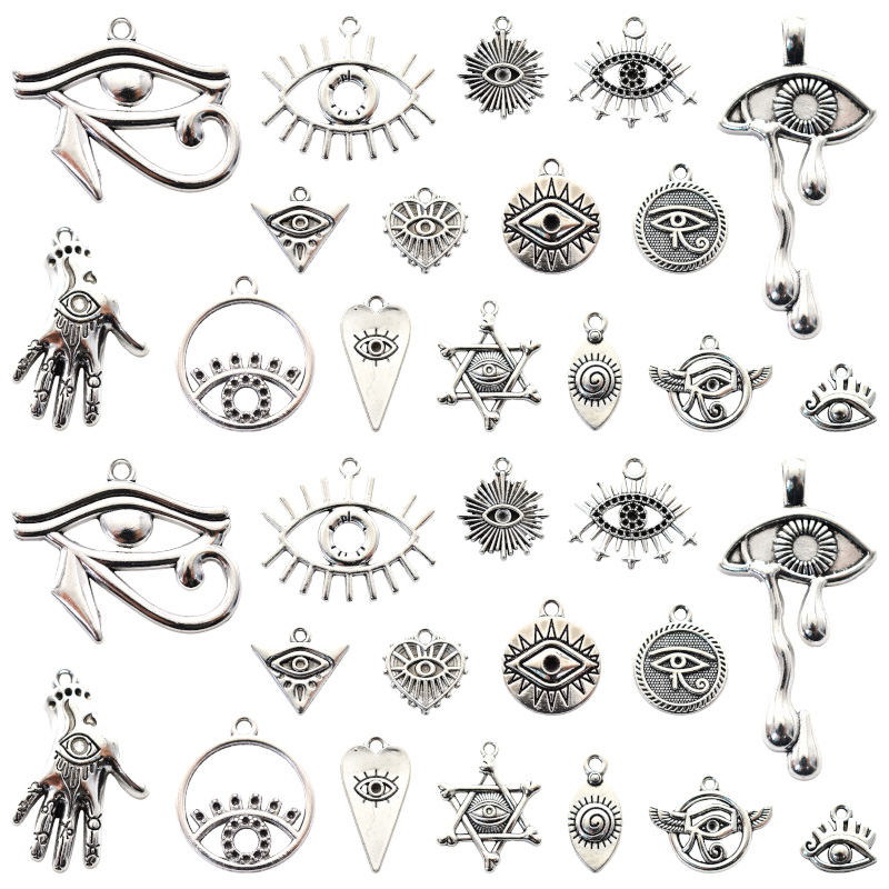 Vintage Fashion Nz - 16 adet karışık göz Charms Charms
