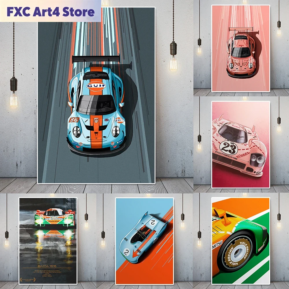Vintage Vogue Fashion Poster - Çerçevesiz Moda Komik Supercar Graffiti Tuval