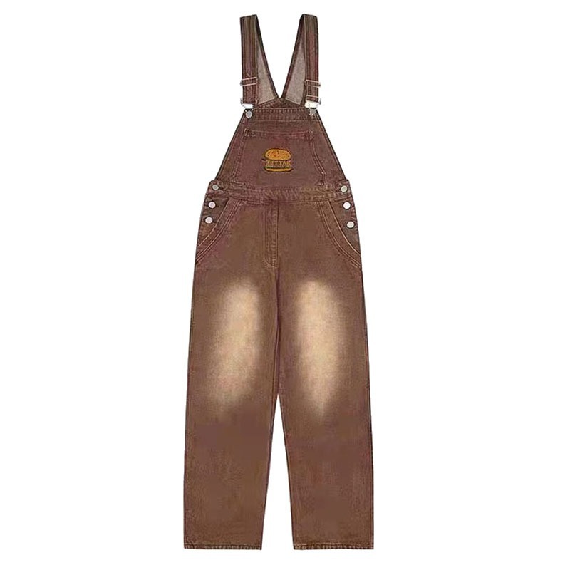 Vintage Fashion Hamburg - Amerikan Vintage Kahverengi Denim Askı Pantolon