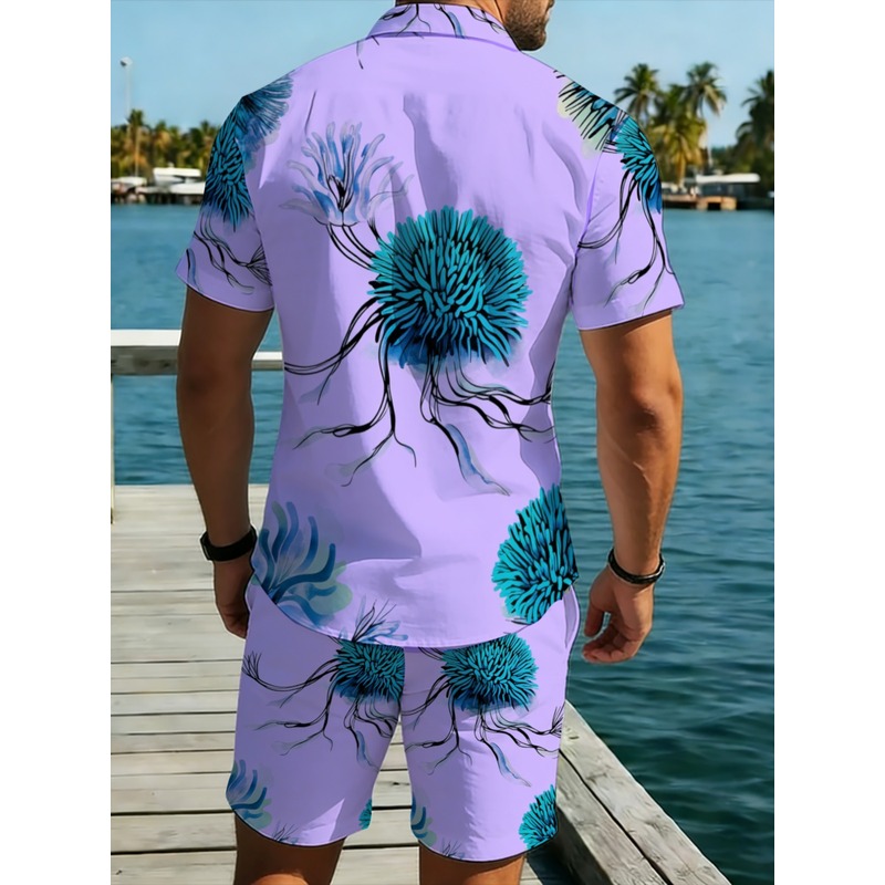 Erkek Hawaii Gömlek Şort Takım - Printed Floral Shirt incelemesi ve fiyatı