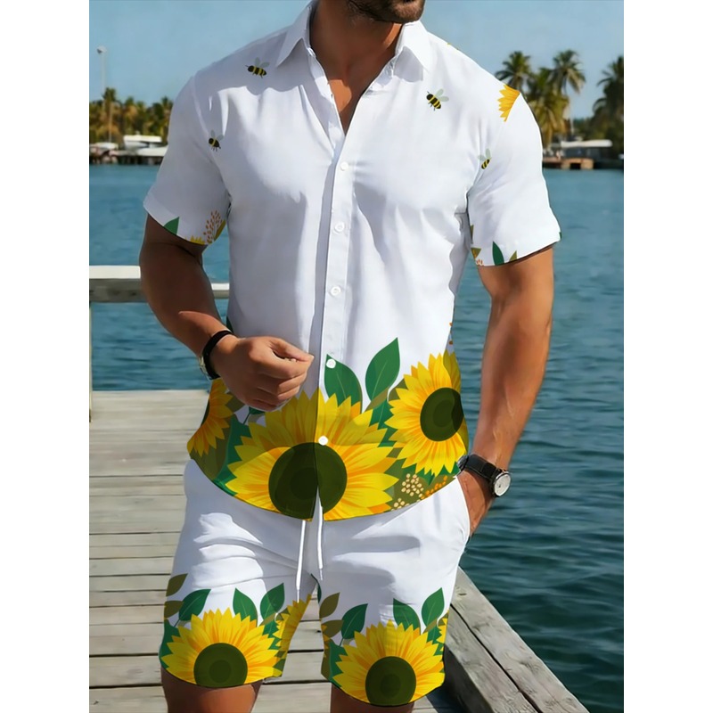 Erkek Ayçiçeği Baskılı Gömlek  - Printed Floral Shirt incelemesi ve fiyatı