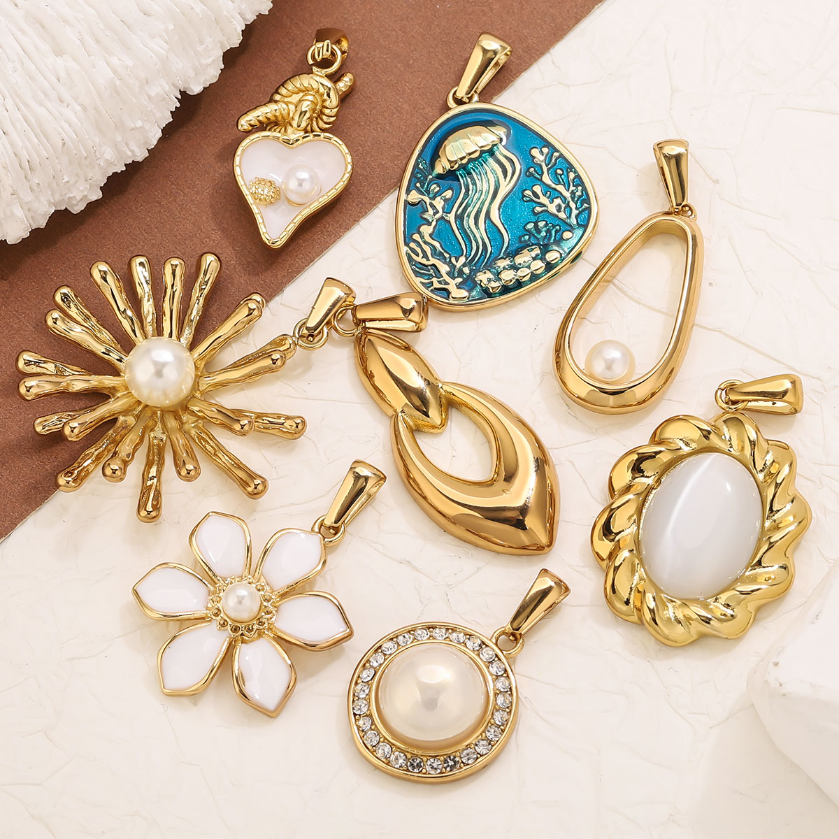 1 adet 18K altın kaplama pasla - Vintage Fashion Jewelry Necklaces incelemesi ve fiyatı