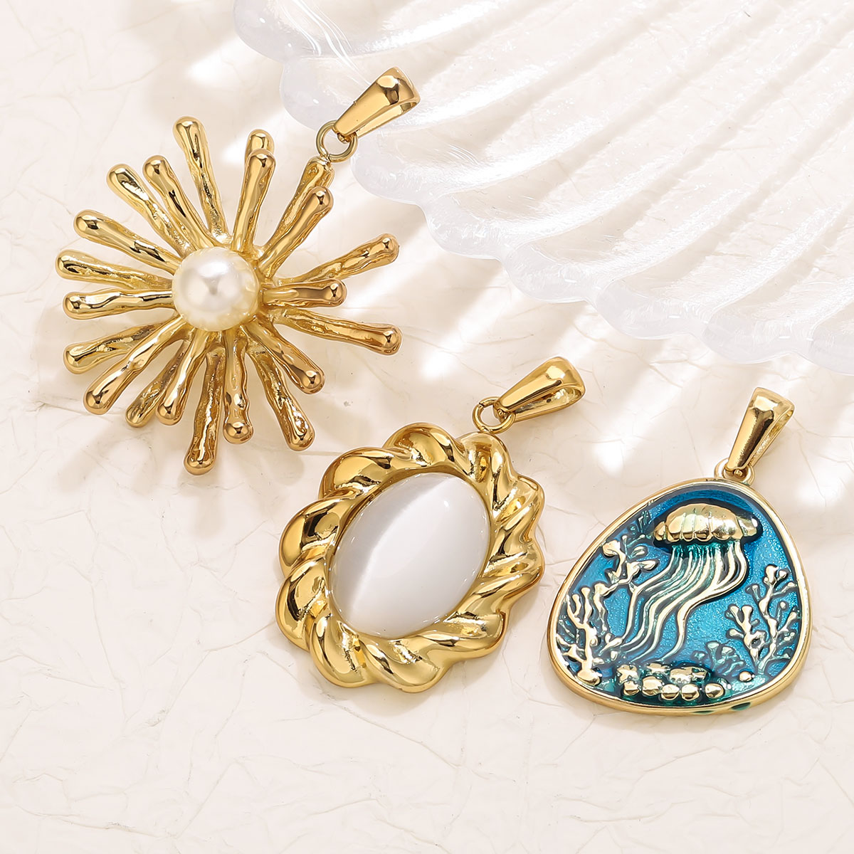 1 adet 18K altın kaplama pasla - Vintage Fashion Jewelry Necklaces incelemesi ve fiyatı