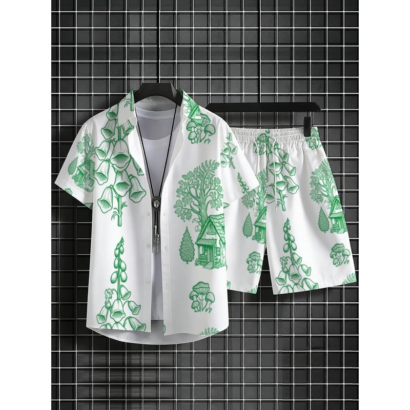 Erkek Hafif Polyester Plaj Tat - Printed Floral Shirt incelemesi ve fiyatı