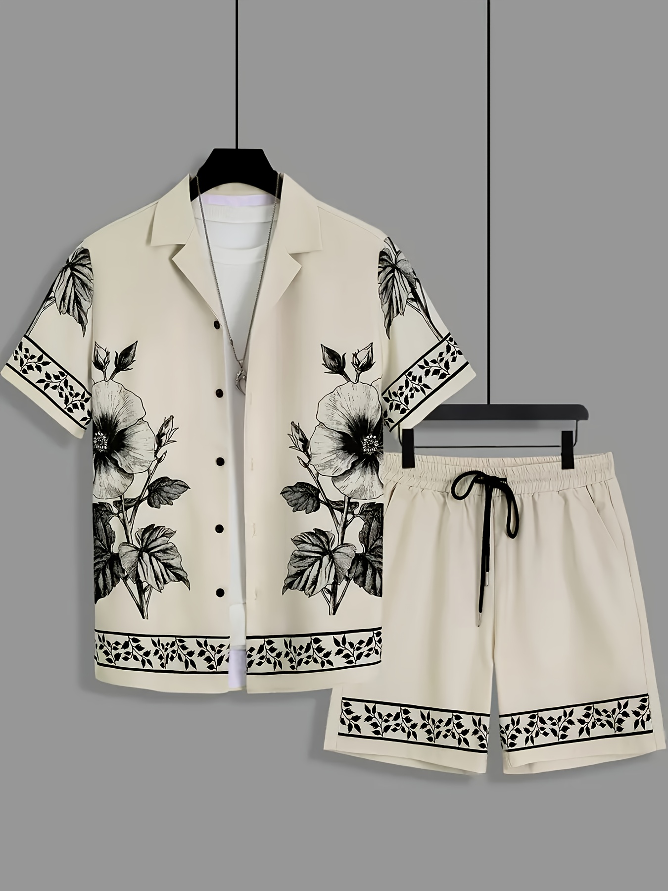 Erkekler İçin Bol İki Parçalı  - Printed Floral Shirt incelemesi ve fiyatı