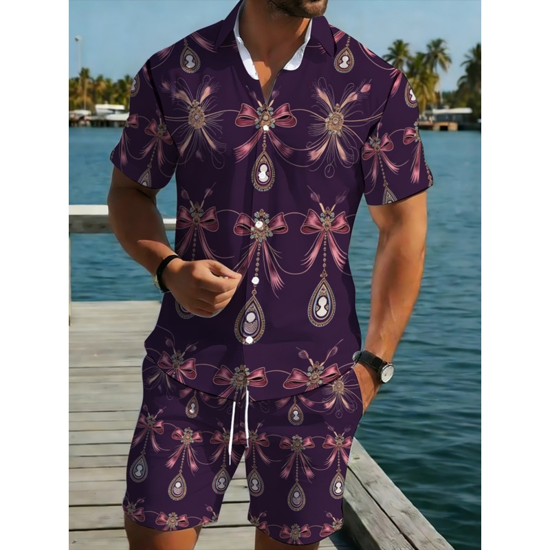 Erkek Mor Çiçek Desenli Polyes - Printed Floral Shirt incelemesi ve fiyatı