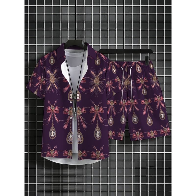 Erkek Mor Çiçek Desenli Polyes - Printed Floral Shirt incelemesi ve fiyatı