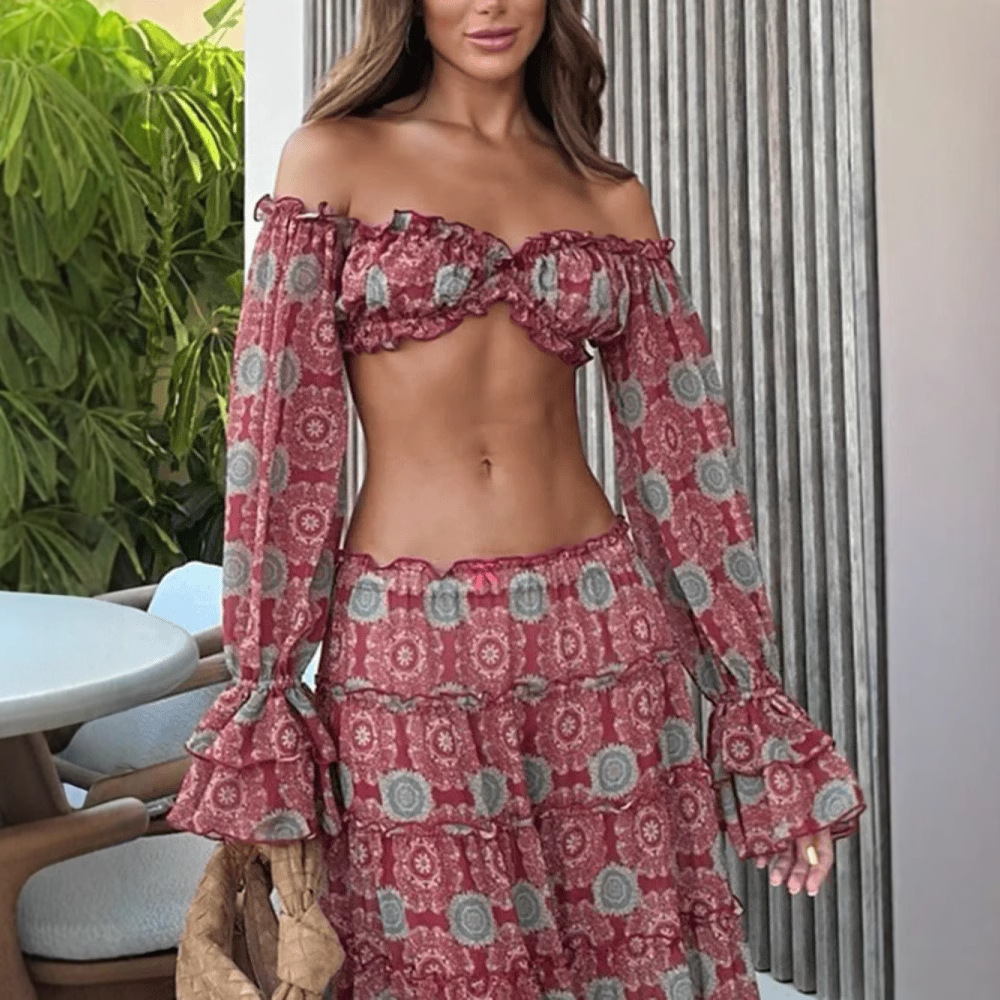 Vintage Baskılı Etek İki Parça - Vintage Fashion Ai incelemesi ve fiyatı