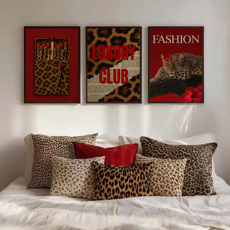 Moda Leopar Kibrit Kutusu Duva - Vintage Vogue Fashion Poster incelemesi ve fiyatı